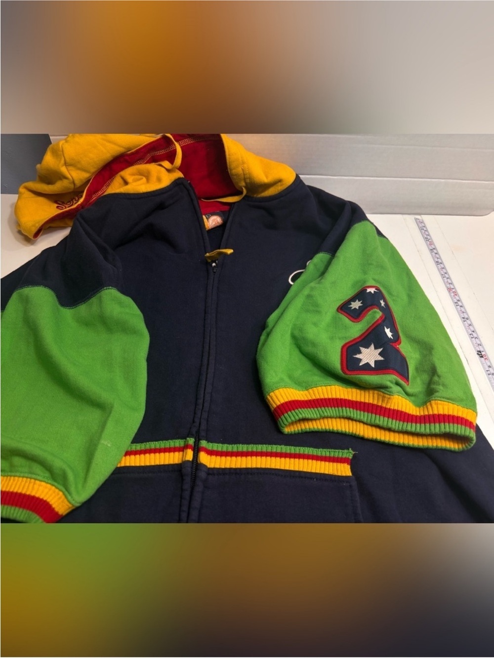 Vintage SOHK School of Hard Knocks Colorblock Zip-Up Hoodie Y2K Streetwear XL - Picture 2 of 11